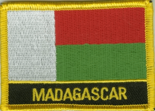 Madagaskar Aufnäher / Patch mit Schrift