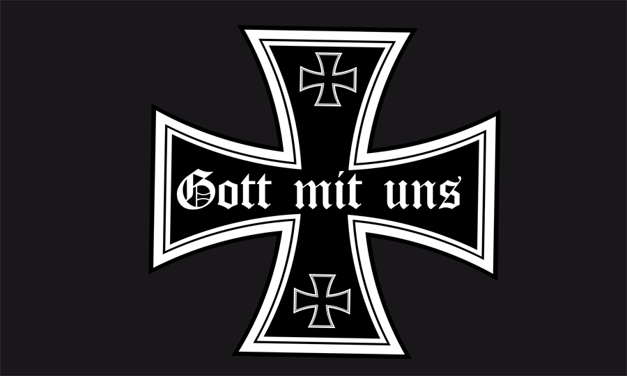 DR- Gott mit uns 4 Eisernes Kreuz Flagge 90x150 cm