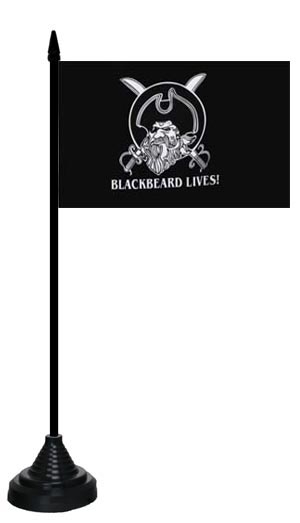 Pirat Blackbeard lives Tischflagge 10x15 cm