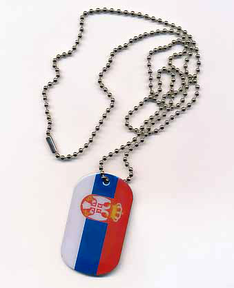 Serbien mit Wappen Dog Tag 30x50 mm (Erkennungsmarke)