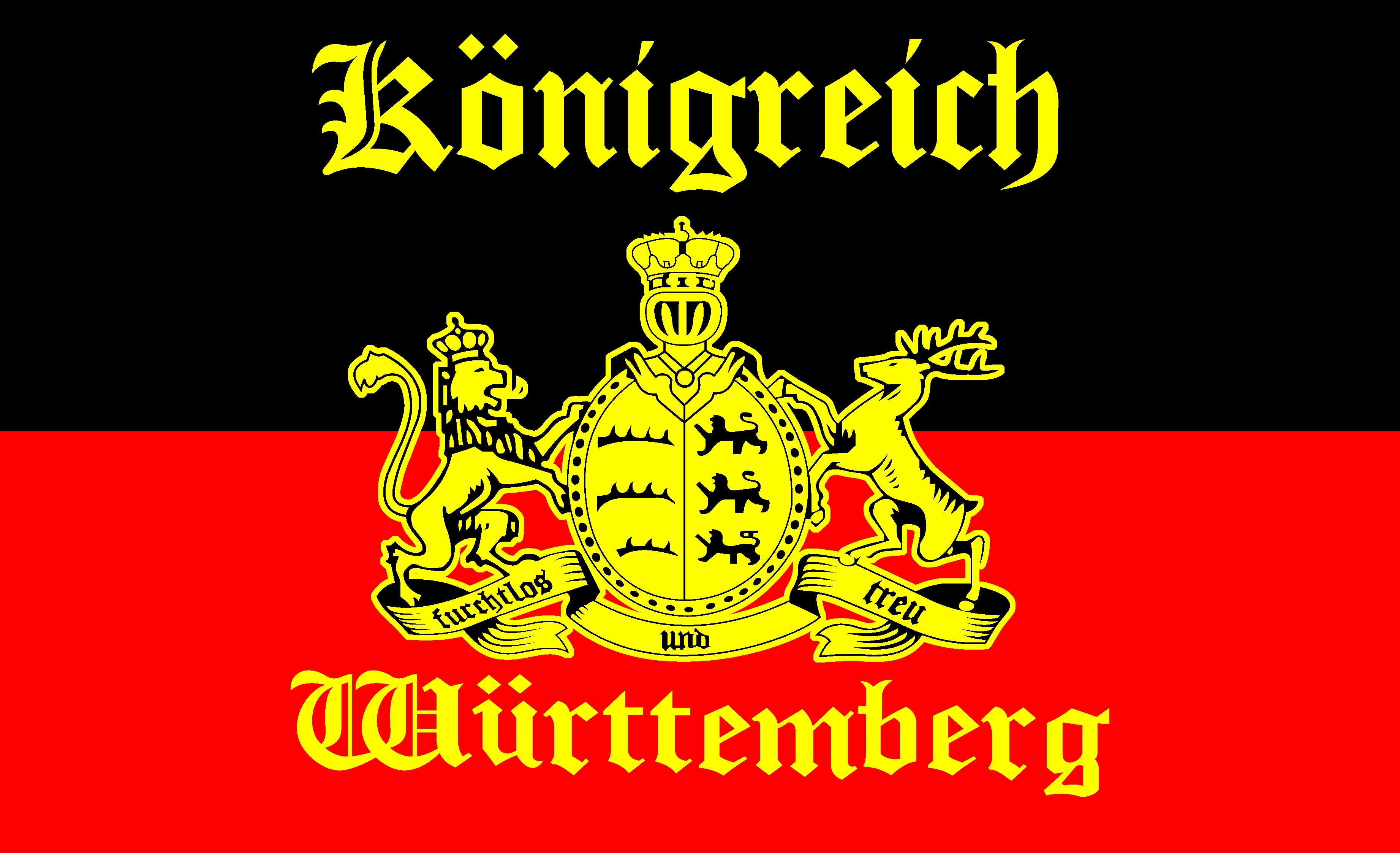 Königreich Württemberg mit Schrift Flagge 150x250 cm (E)