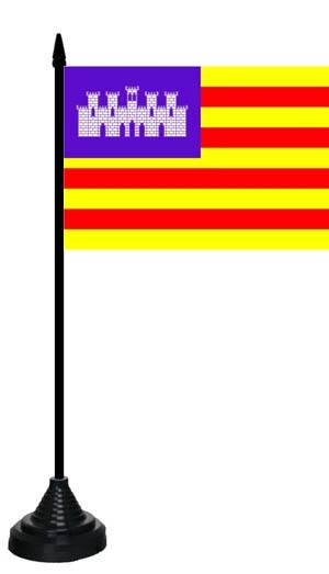 Balearen Tischflagge 10x15 cm