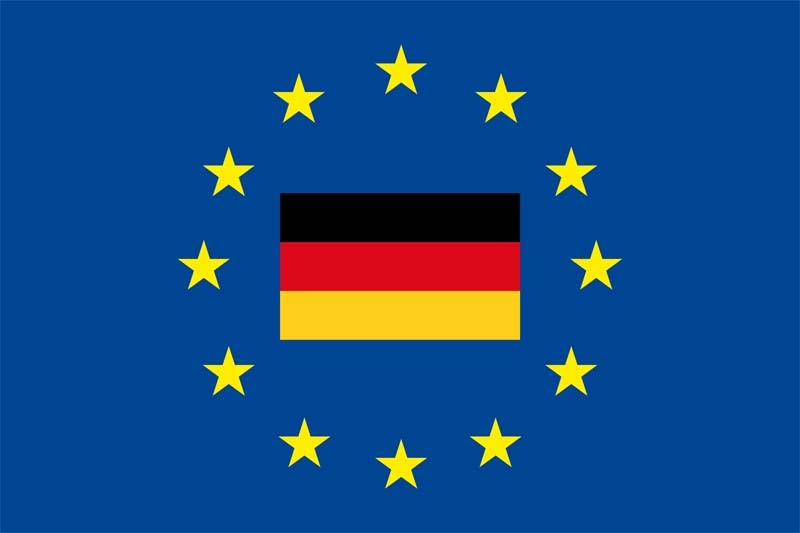Europa - Deutschland in der Mitte Flagge 90x150 cm