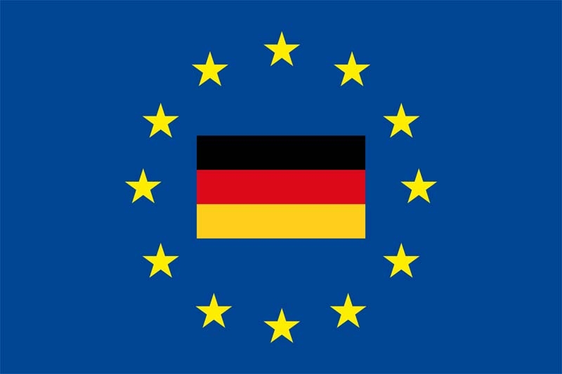 Europa - Deutschland in der Mitte Flagge 90x150 cm
