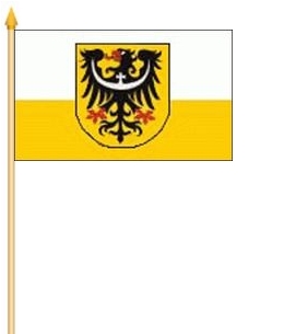 Niederschlesien Stockflagge 30x45 cm