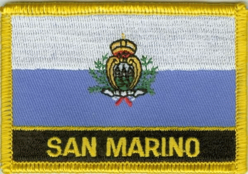 San Marino Aufnäher / Patch mit Schrift