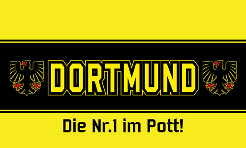 Dortmund die Nr. 1 Mitte schwarzer Streifen Flagge 90x150 cm