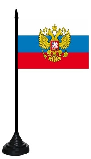 Russland mit Adler Tischflagge 10x15 cm