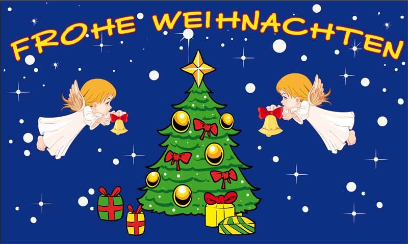Weihnachten Frohe Weihnachten Engel 90x150 cm (EHD)