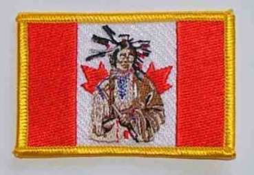 Kanada mit Indianer Aufnäher / Patch 8 x 5 cm