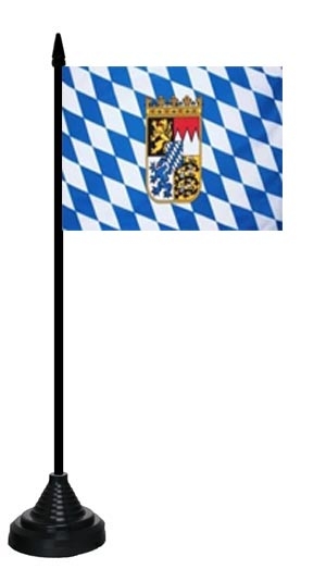 Bayern mit Wappen Tischflagge 10x15 cm