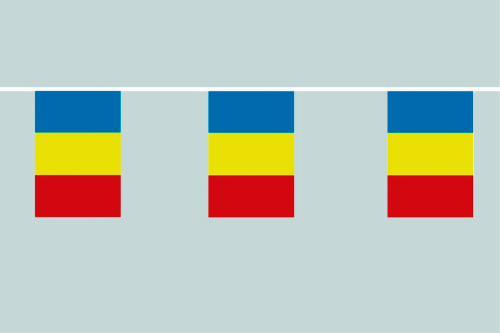 Rumänien Flaggenkette 6 Meter / 8 Flaggen 30x40 cm