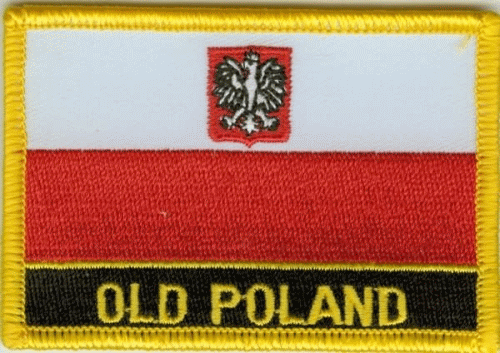 Polen mit Wappen Aufnäher / Patch mit Schrift