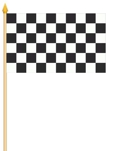 Zielflagge Karo schwarz - weiß Stockflagge 30x45 cm
