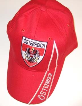 Österreich Baseballcap rot mit weißer Schrift