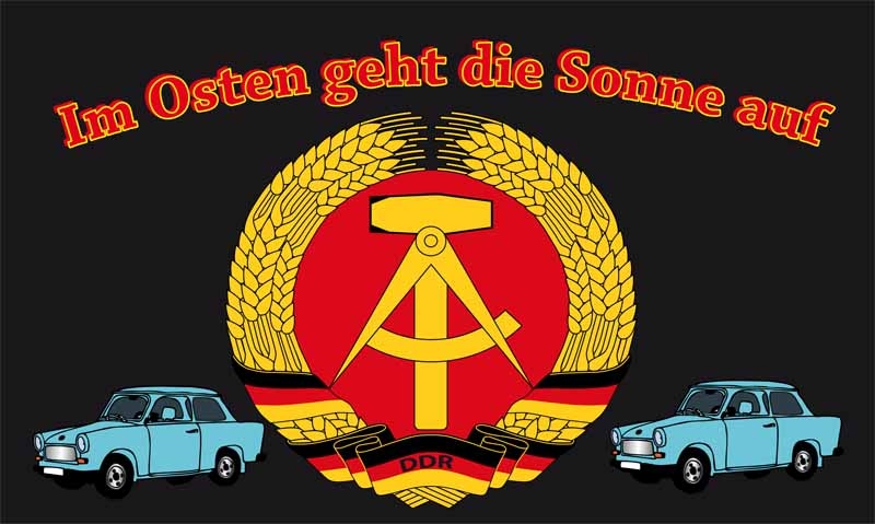 DDR  Im Osten geht die Sonne auf Flagge 90x150 cm (EHD)