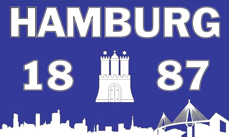 Hamburg 1887 Silhouette Flagge 90x150 cm