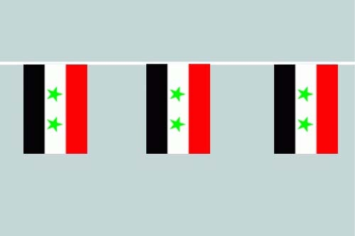 Syrien Flaggenkette 6 Meter / 8 Flaggen 30x45 cm