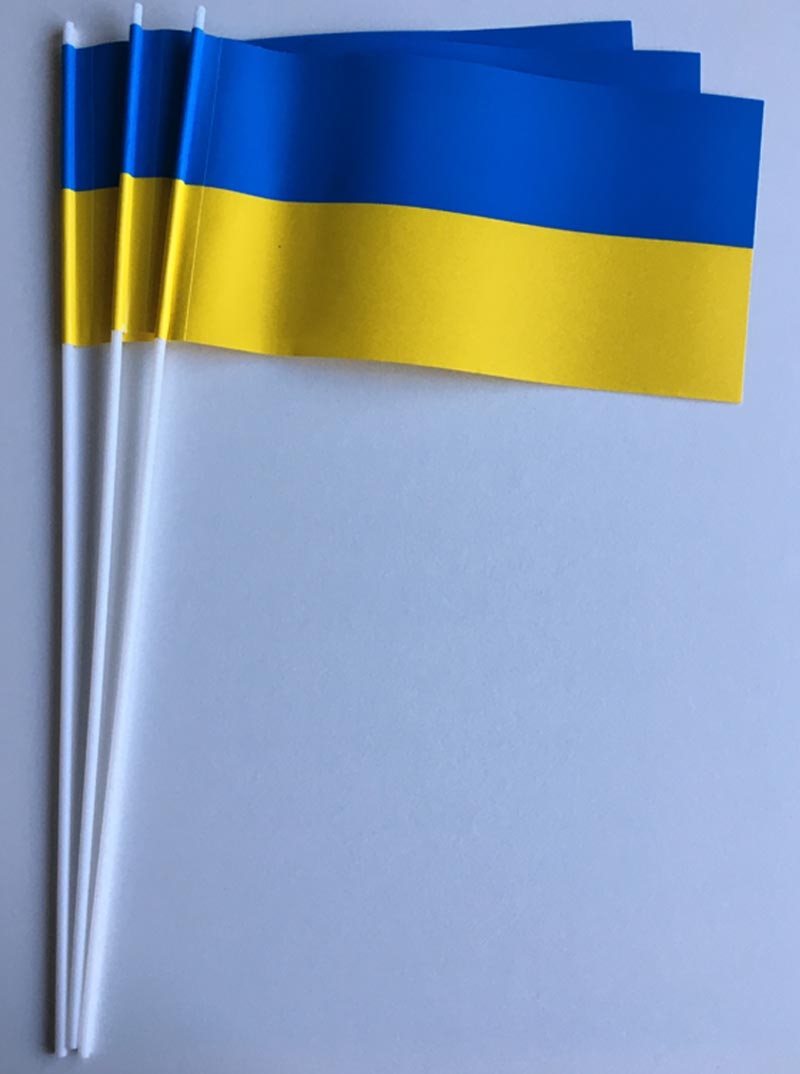 Ukraine ohne Wappen Papierflagge VPE 50 Stück