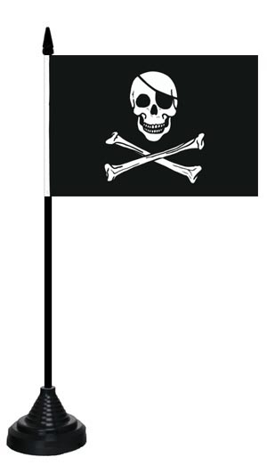 Pirat Skull & Bones Tischflagge 10x15 cm