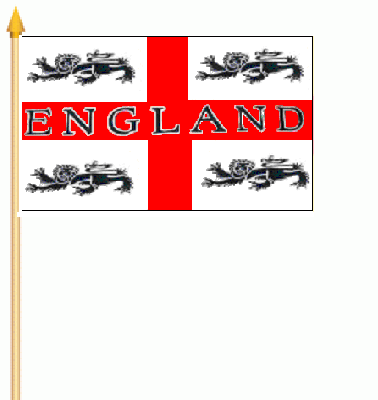 England St. George 4 Löwen Stockflagge 30x45 cm Abverkauf