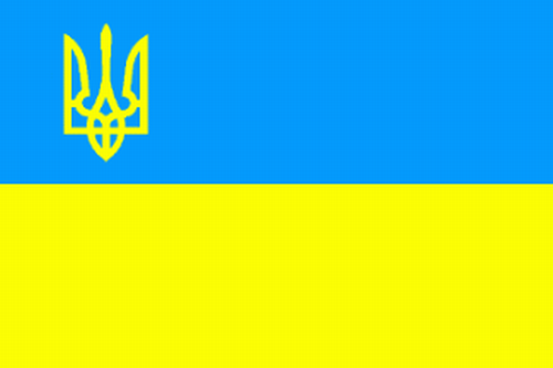 Ukraine mit Wappen Flagge 60x90 cm