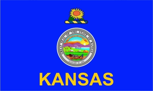 Kansas Aufkleber 8 x 5 cm