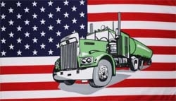 USA mit Truck grün Flagge 90x150 cm Abverkauf
