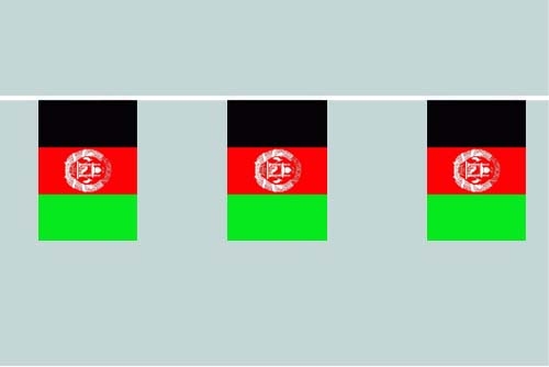 Afghanistan Flaggenkette 6 Meter / 8 Flaggen 30x45 cm