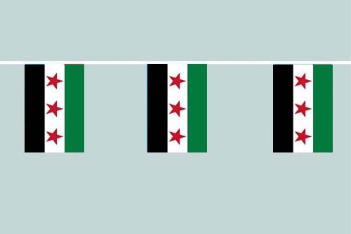 Syrien alt Flaggenkette 6 Meter / 8 Flaggen 30x45 cm