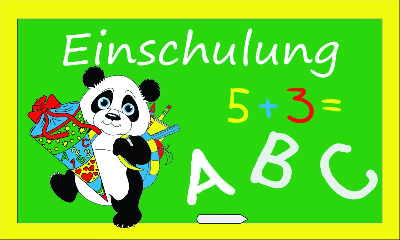 Schule Einschulung Panda Flagge 90x150 cm