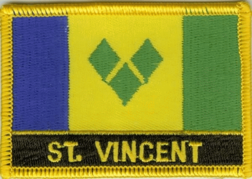 St. Vincent und die Grenadinen Aufnäher / Patch mit Schrift