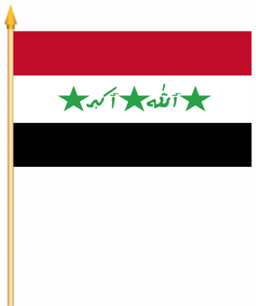Irak Stockflagge 30x40 cm (Hand geschrieben) Abverkauf