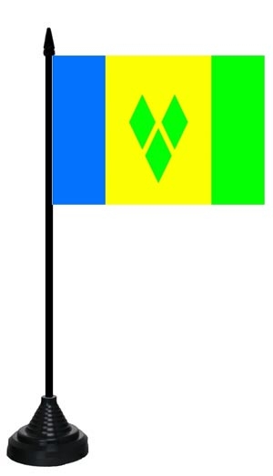 St. Vincent und die Grenadinen Tischflagge 10x15 cm