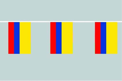 Kolumbien Flaggenkette 6 Meter / 8 Flaggen 30x40 cm