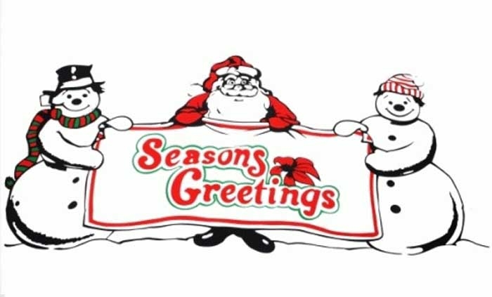 Weihnachten-Seasons Greetings Weihnachtsmann mit Schneemänner Flagge 90x150 cm