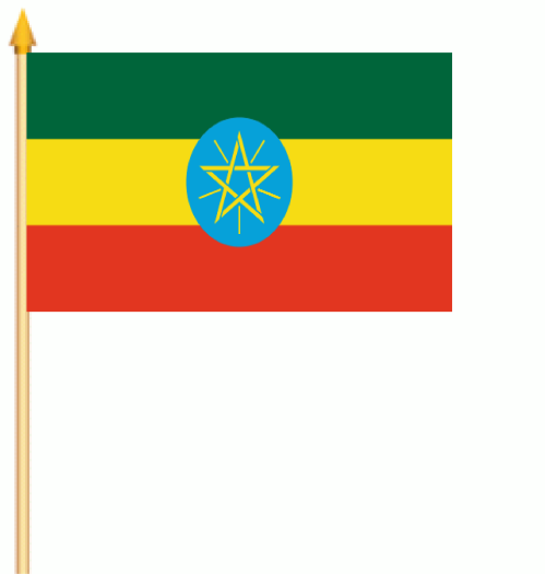 Äthiopien mit Stern Stockflagge 30x45 cm