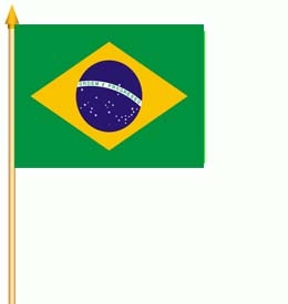 Brasilien Stockflagge 30x45 cm