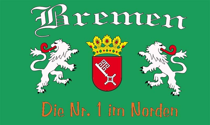 Bremen die Nr. 1 im Norden Flagge 90x150 cm