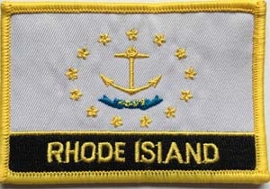Rhode Island mit Schrift Aufnäher / Patch