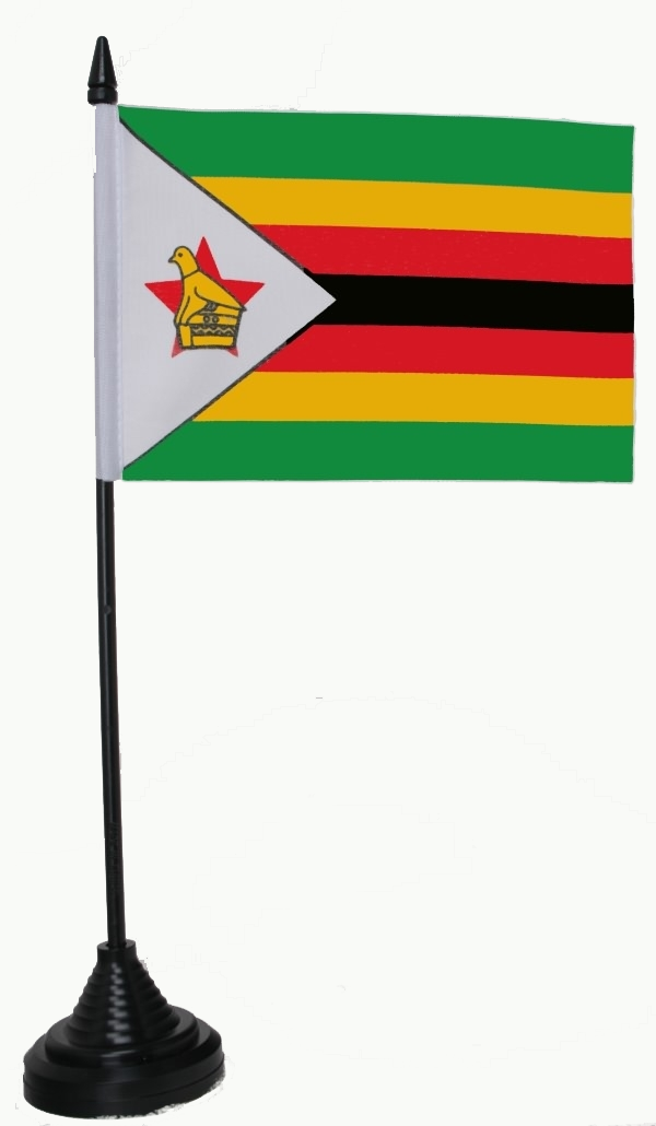 Simbabwe Tischflagge 10x15 cm