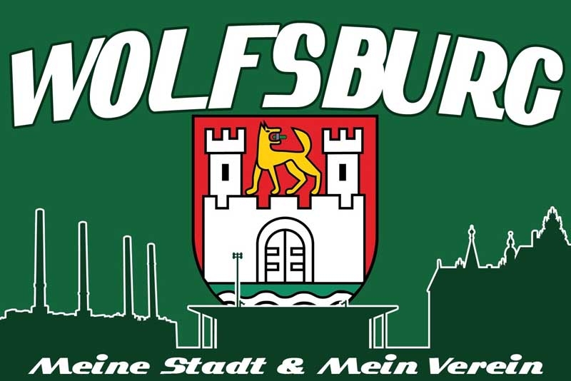 Wolfsburg - meine Stadt mein Verein Flagge 90x150 cm