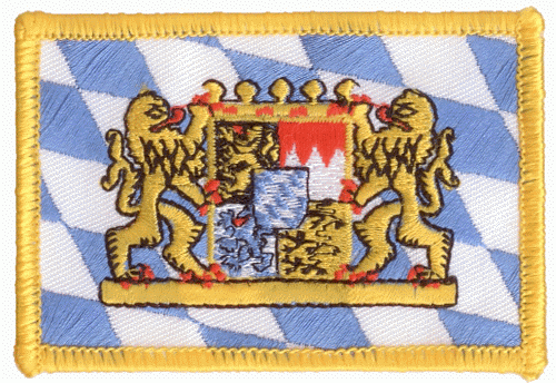 Bayern mit Löwen kleine Staatswappen Aufnäher / Patch 4x6 cm