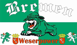 Bremen Weserpower Bulldogge Flagge 90x150 cm