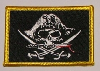 Pirat blutiger Säbel Aufnäher / Patch 8 x 5 cm