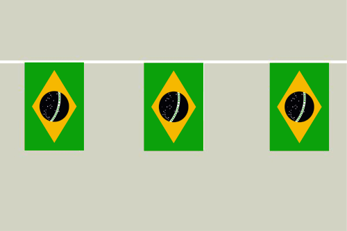 Brasilien Flaggenkette 6 Meter / 8 Flaggen 30x40 cm