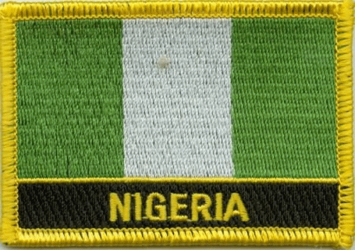 Nigeria Aufnäher / Patch mit Schrift