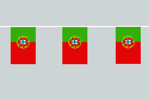 Portugal Flaggenkette 6 Meter / 8 Flaggen  30x40 cm