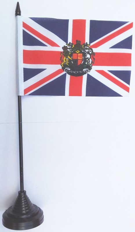 Großbritannien mit Wappen Tischflagge 10x15 cm