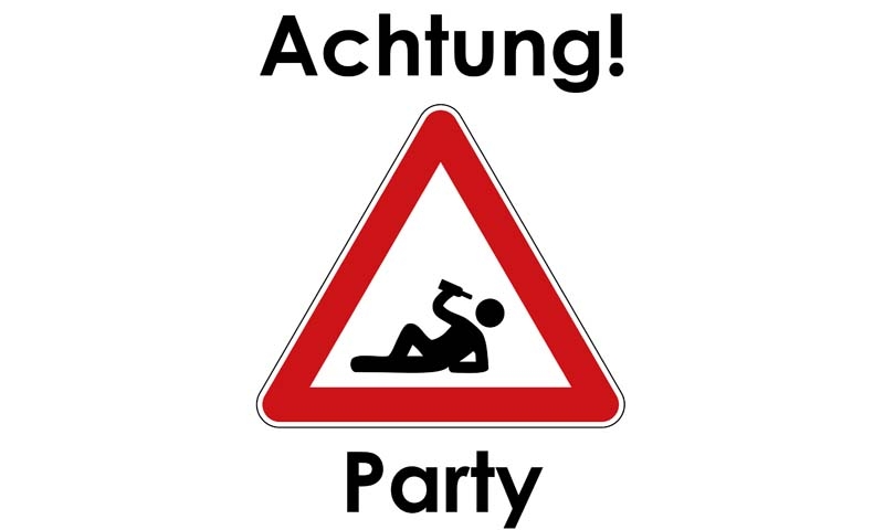 Achtung Party Flagge 90x150 cm
